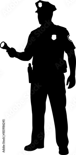 vigilant guardian a silhouette of public safetys unwavering light, isolated on transparent background