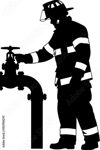 vigilant guardian securing the flow, protecting our communitys lifelines, isolated on transparent background