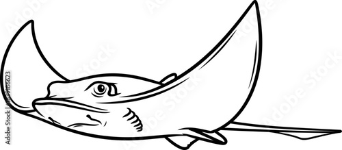 abyssal ballet fluid form capturing the mystique of underwater flight, isolated on transparent background