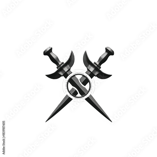 Swords and Daggers in Action, Fantasy Art, Digital Illustration, Dynamic Scene