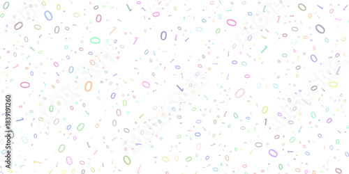 falling colorful messy numbers. math study concept with flying digits. posh back to school mathematics banner on white background. falling numbers vector illustrationeps.10..