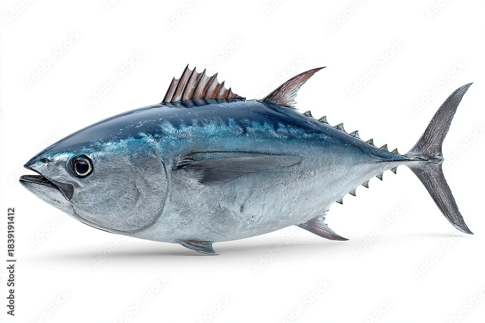 Fototapeta premium Tuna fish on white background