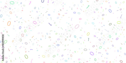 falling colorful messy numbers. math study concept with flying digits. posh back to school mathematics banner on white background. falling numbers vector illustrationeps.10..