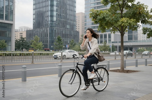 woman on bicycle