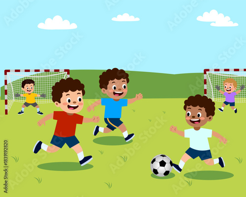 boys playing football outdoors