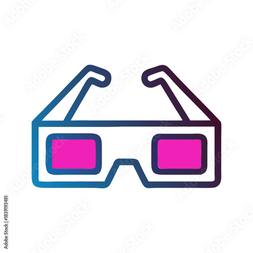 3d glasses icon for cinema, virtual reality, and immersive entertainment experience