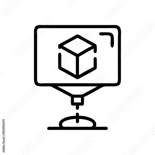 3d modeling software on computer monitor with mouse, digital design concept