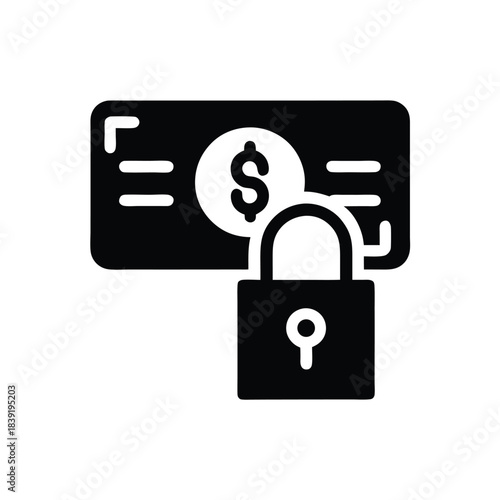 A black padlock secures the stacked credit cards, indicating safe and secure banking online