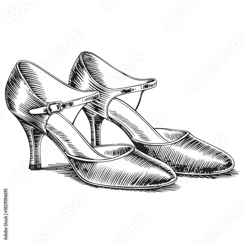 Elegant Mary Jane Heels Sketch