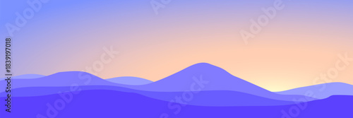 purple flat mountain landscape ideal for nature themes and creative backgrounds