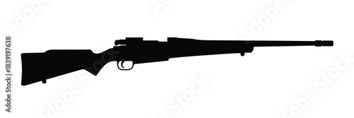 A detailed silhouette representation of a bolt-action rifle, typically used for hunting or target shooting