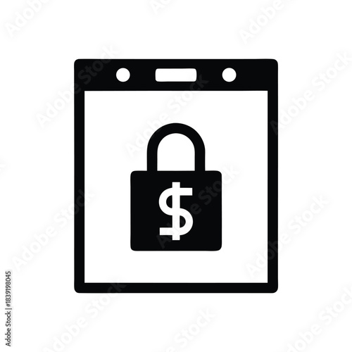 Black dollar bill appears secure alongside a padlock and a checkmark icon