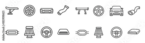 Minimalist Car Tuning Icons