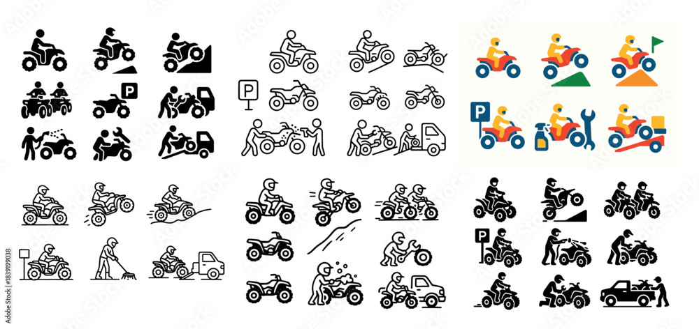 Fototapeta premium Atv icons collection and activities