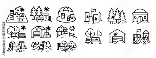 Paintball Doodle Icons