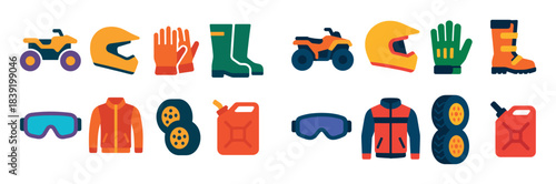 Colorful ATV Gear Icons