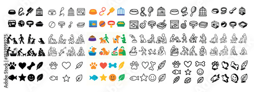 Pet care icons collection