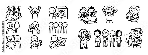 Amusement Park Doodle Icons