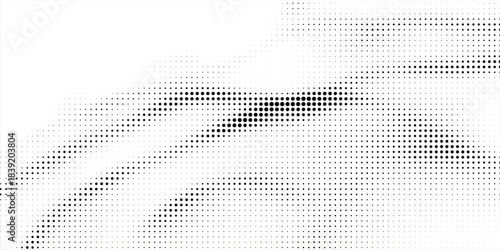 Black-white gradient halftone dots background. Pop art in vector illustration for your creative design