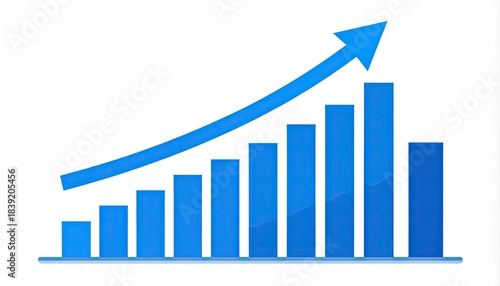 Free Download Blue bar graph with upward trend - GFXLoad