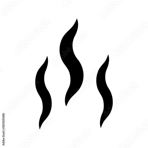 steam_smoke_icon A simple black silhouette icon depicting three rising steam or smoke waves, representing heat, aroma, temperature, vapor, or cooking concepts.