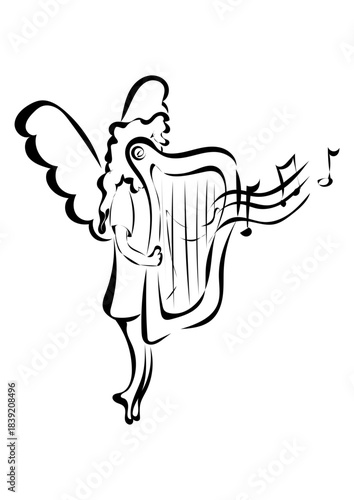 Engel mit Harfe