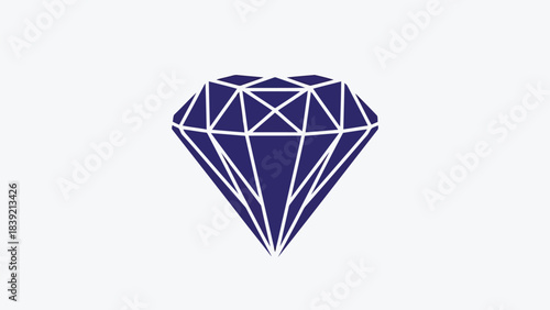 Vector illustration of elegant diamond, simple geometric design, flat style, isolated.
