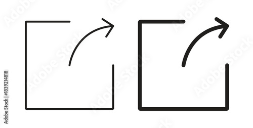 Export icons in line designs. solid silhouette style in black