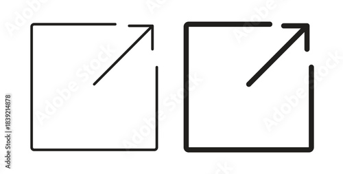 External link icons in line designs. solid silhouette style in black