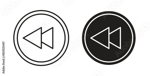 Fast forward icons in line designs. solid silhouette style in black
