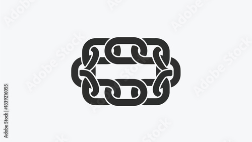 Flat design of metallic chain links forming a square, vector illustration