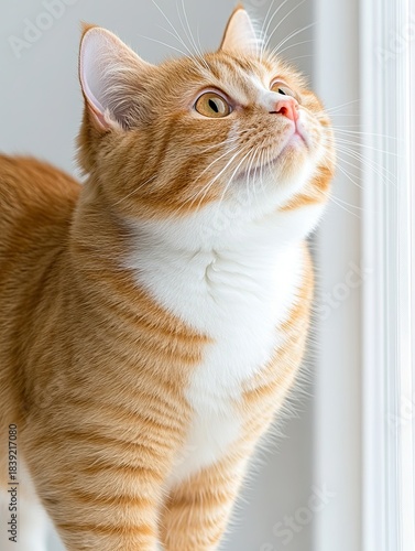 Cat Looking Up Through Transparent Surface