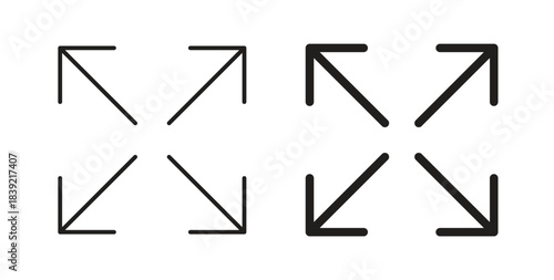 Full size icons in line designs. solid silhouette style in black