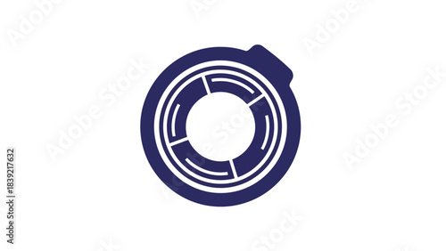 Vector illustration of blue turbocharger design, automotive engine component graphic