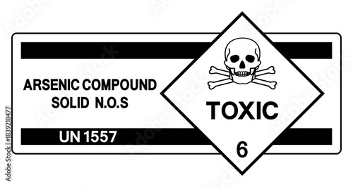 Arsenic Compound Solid UN 1557 Symbol Sign, Vector Illustration, Isolate On White Background, Label.EPS10