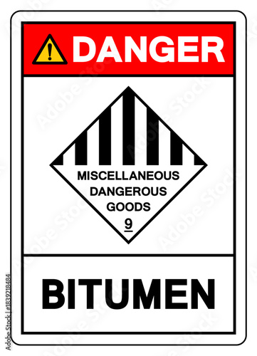 Danger Bitumen Symbol Sign, Vector Illustration, Isolate On White Background, Label.EPS10