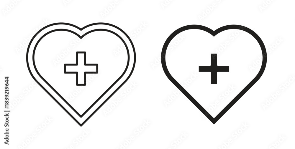 Obraz premium Health care icons in line designs. solid silhouette style in black