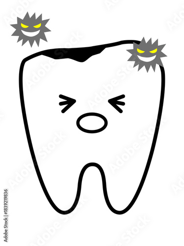 かわいい虫歯のキャラクター