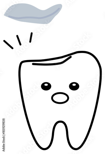 詰め物が外れて驚く歯