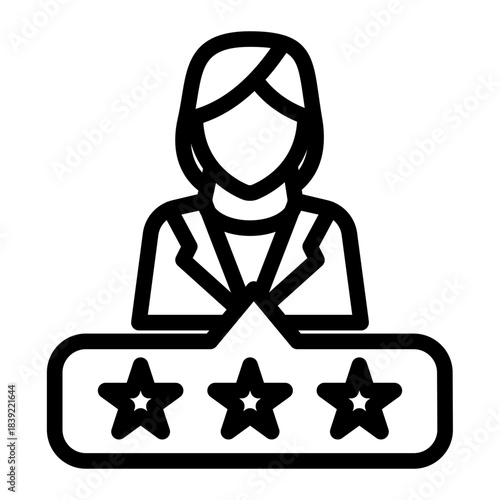 Expert Testimonial Star Rating Icon from Curriculum Vitae Icon Collection (Outline style)