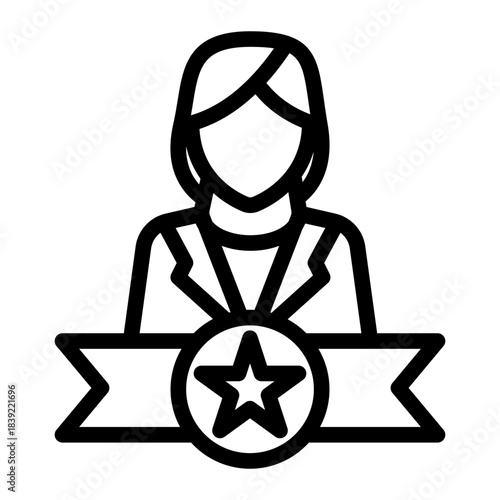 Testimonial Feedback Star Rating Icon from Curriculum Vitae Icon Collection (Outline style)