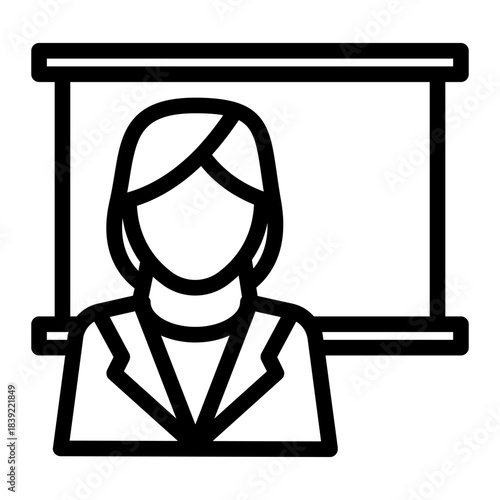 Online Learning Training Education Icon from Curriculum Vitae Icon Collection (Outline style)
