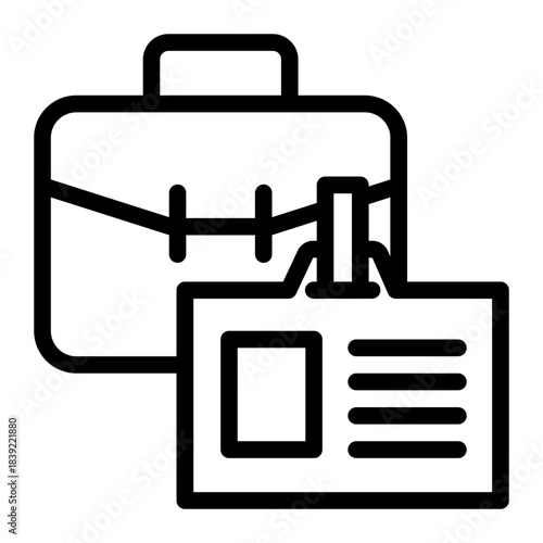 ID Card Business Identification Icon from Curriculum Vitae Icon Collection (Outline style)