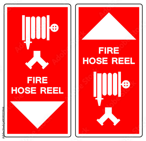 Fire Hose Reel Symbol Sign, Vector Illustration, Isolate On White Background Label.EPS10