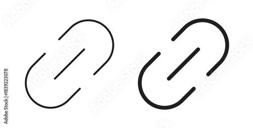 Link icons in line designs. solid silhouette style in black