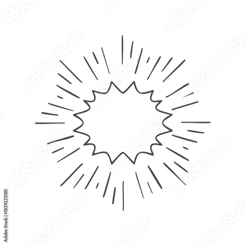 Hand-Drawn Starburst with Blank Center for Text or Image Graphic Element