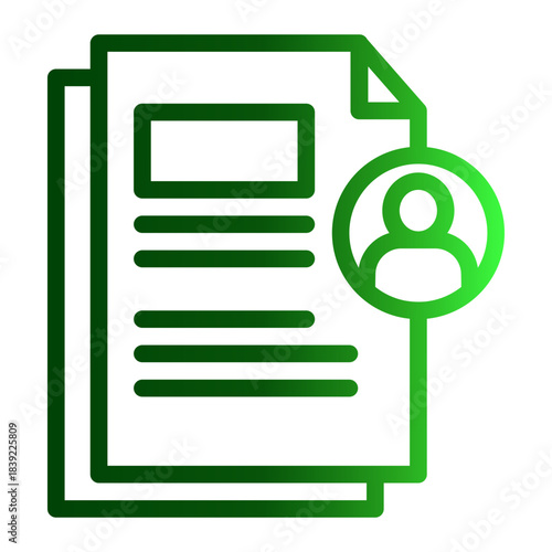 CV Personal Profile Data Icon from Curriculum Vitae Icon Collection (Outline Gradient style)