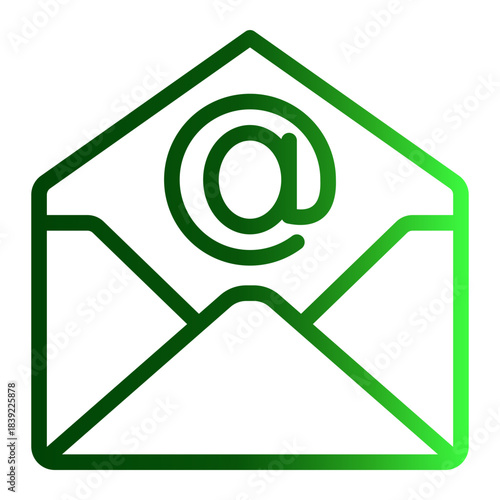 Mail Message Communications Envelope Icon from Curriculum Vitae Icon Collection (Outline Gradient style)