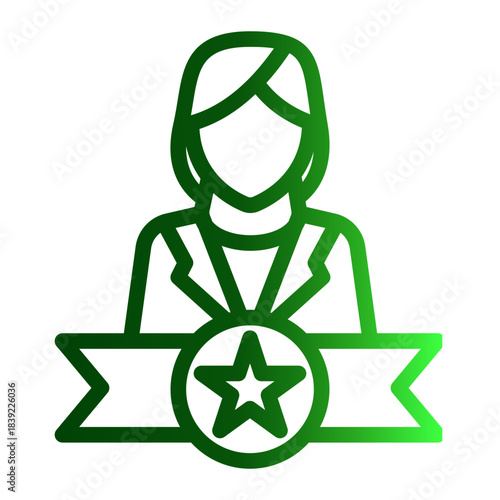 Testimonial Feedback Star Rating Icon from Curriculum Vitae Icon Collection (Outline Gradient style)