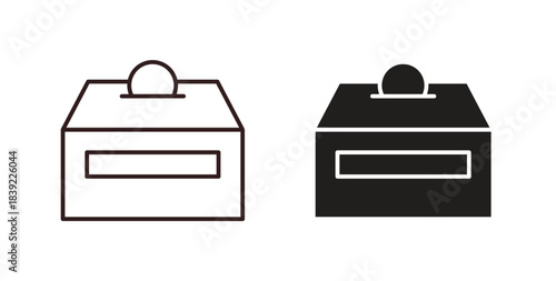 Money donation icons in line designs. solid silhouette style in black